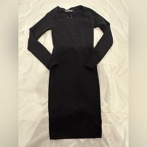 Guess Bandage Black Long Sleeve Dress Size M